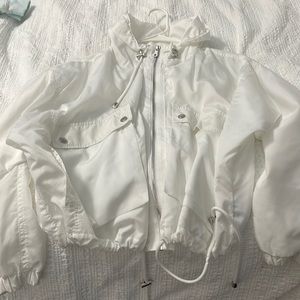 Utility Lighty weight streetwear white hoodie